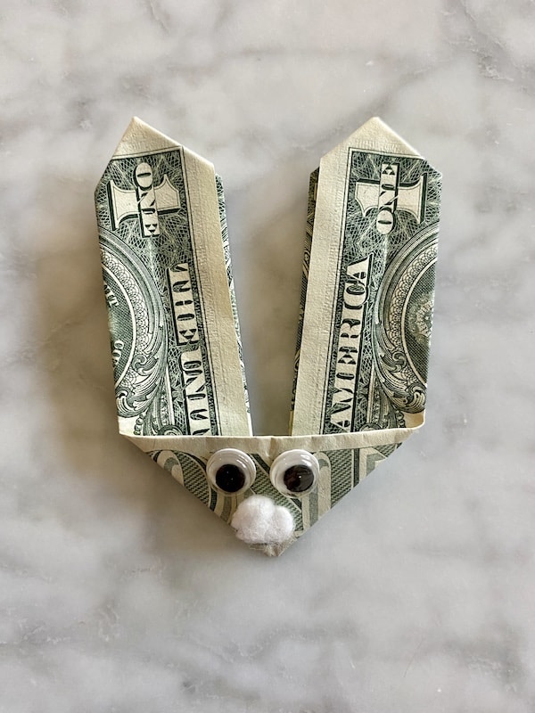 diy dollar bill origami Easter bunny