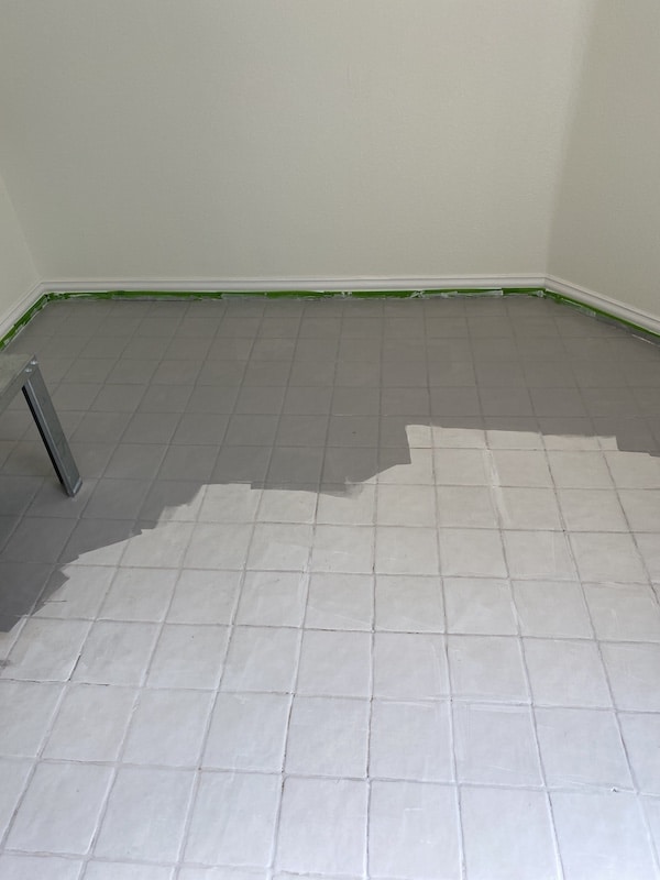 paint tile floors with chalked paint