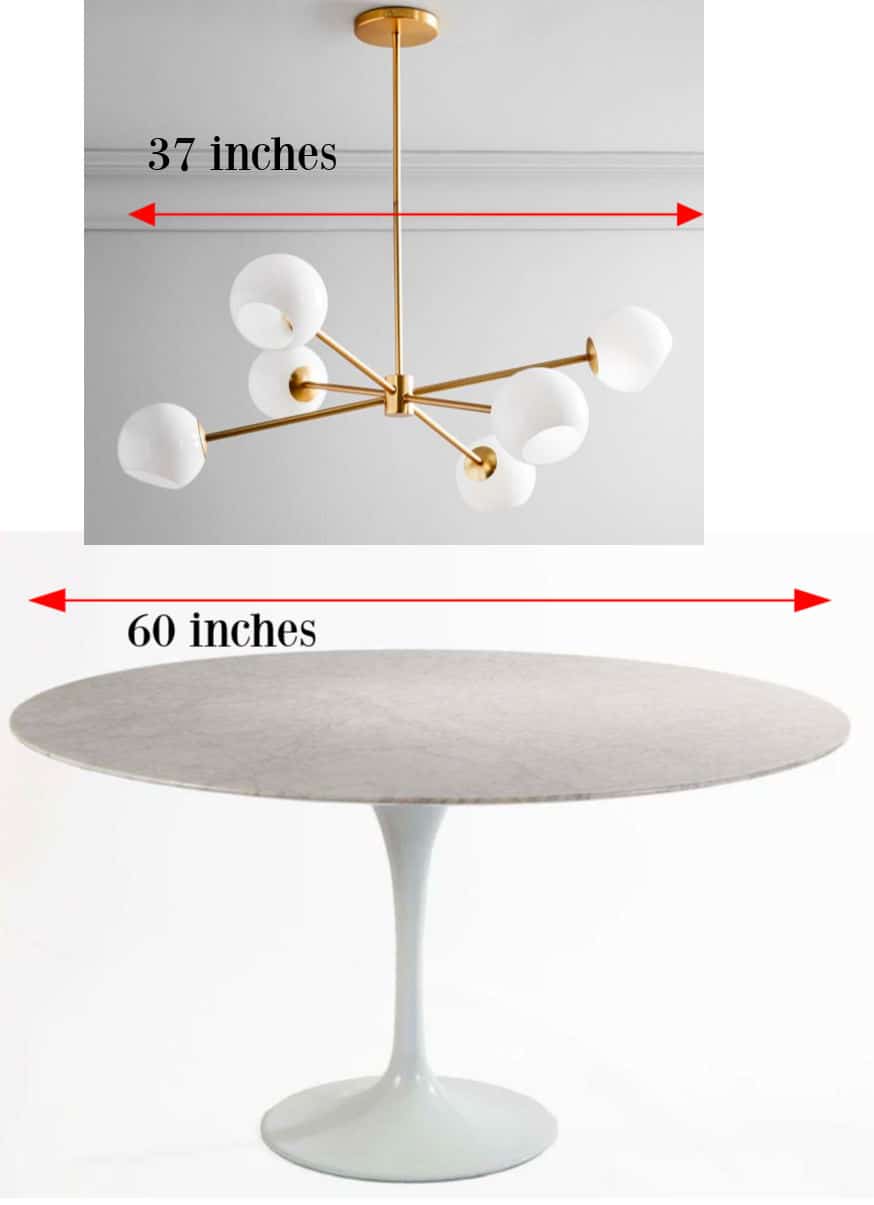 chandelier size