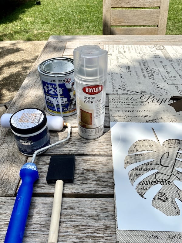 Supplies for DIY stencil painting