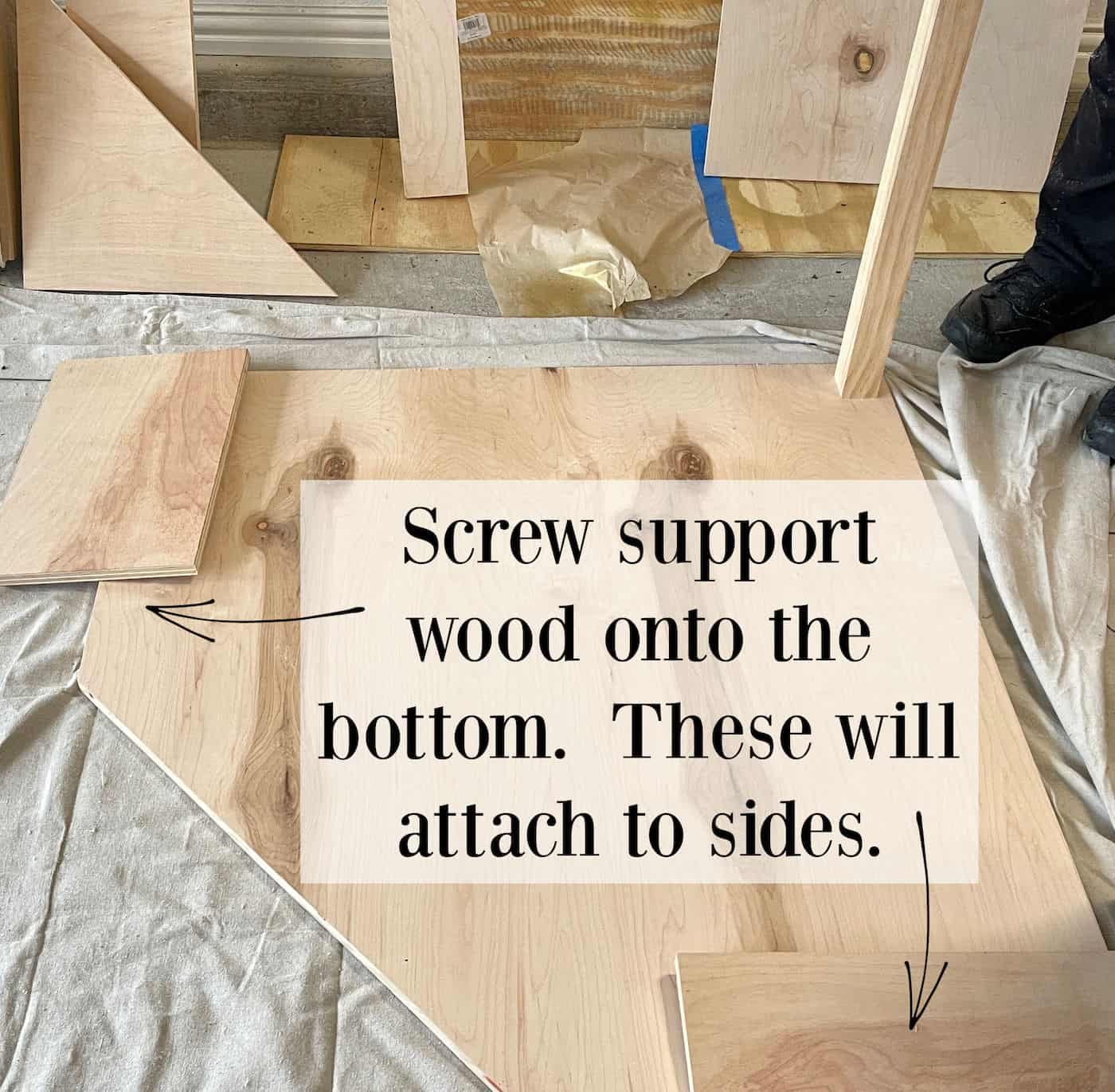 corner desk bottom support