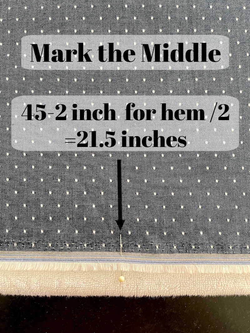 mark the middle of your fabric