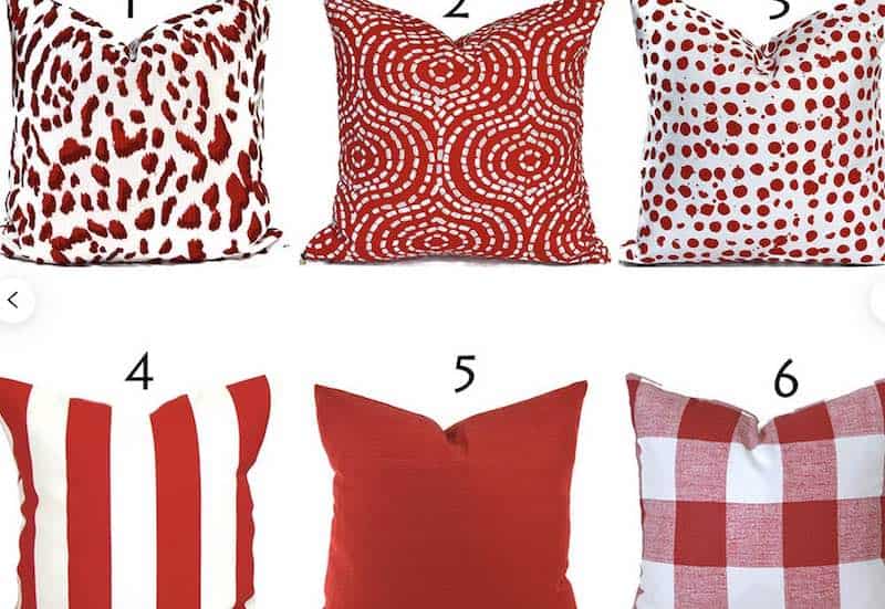 red throw pillows