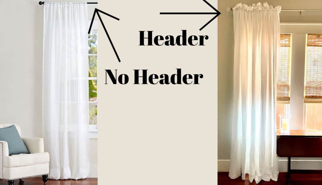 curtain with header/no header