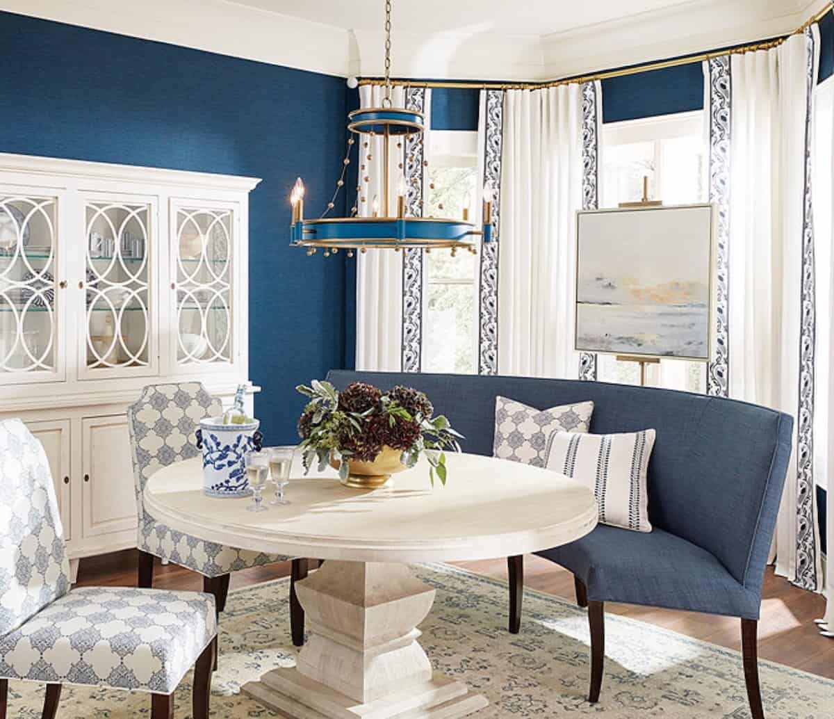 bay window large curtains