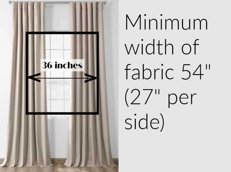 width of curtain