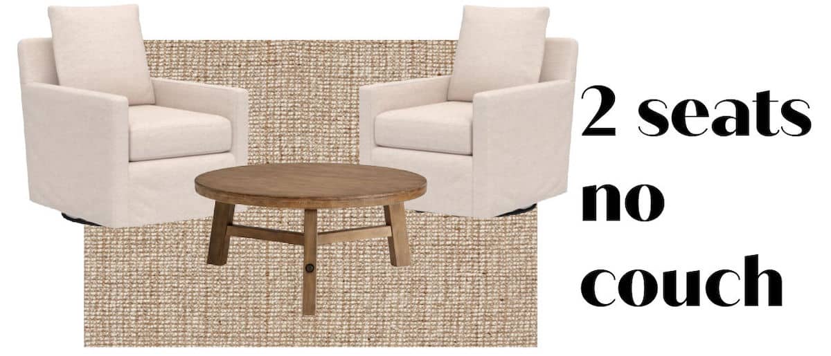 no couch living area
