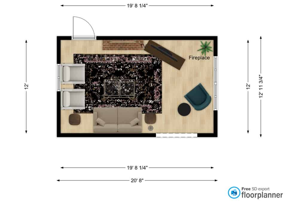 tv beside fireplace