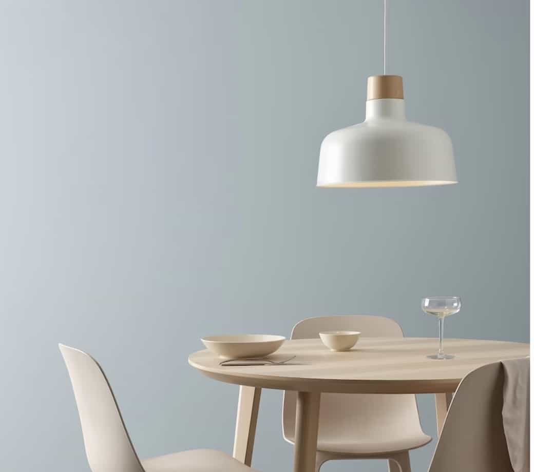 large enough pendant over round table