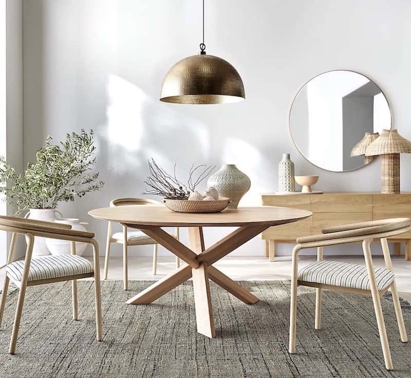 dome pendant over round table