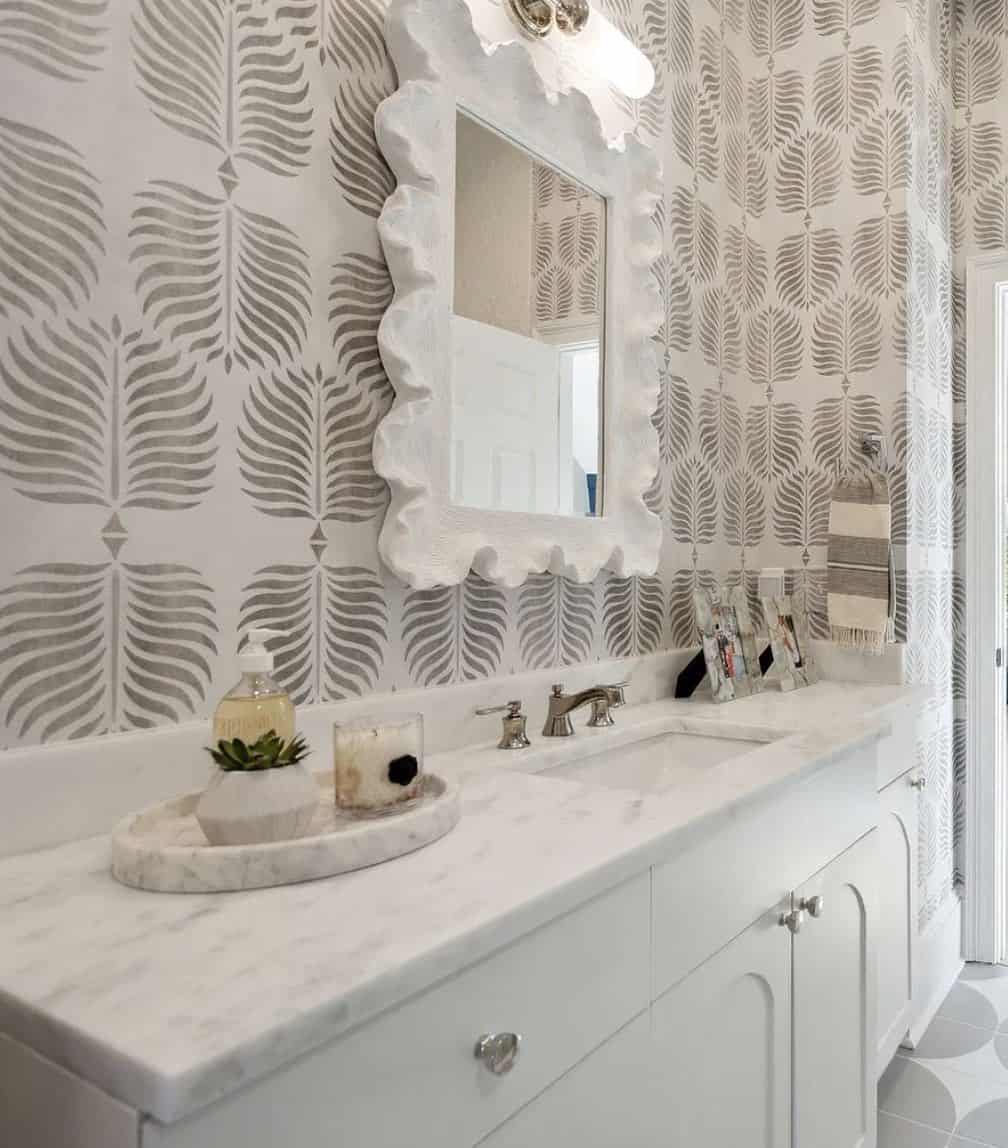 bathroom mirror height