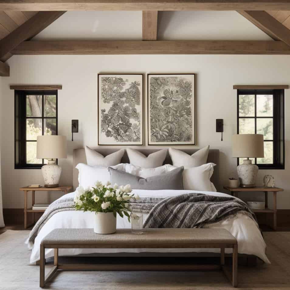 artwork above a bed