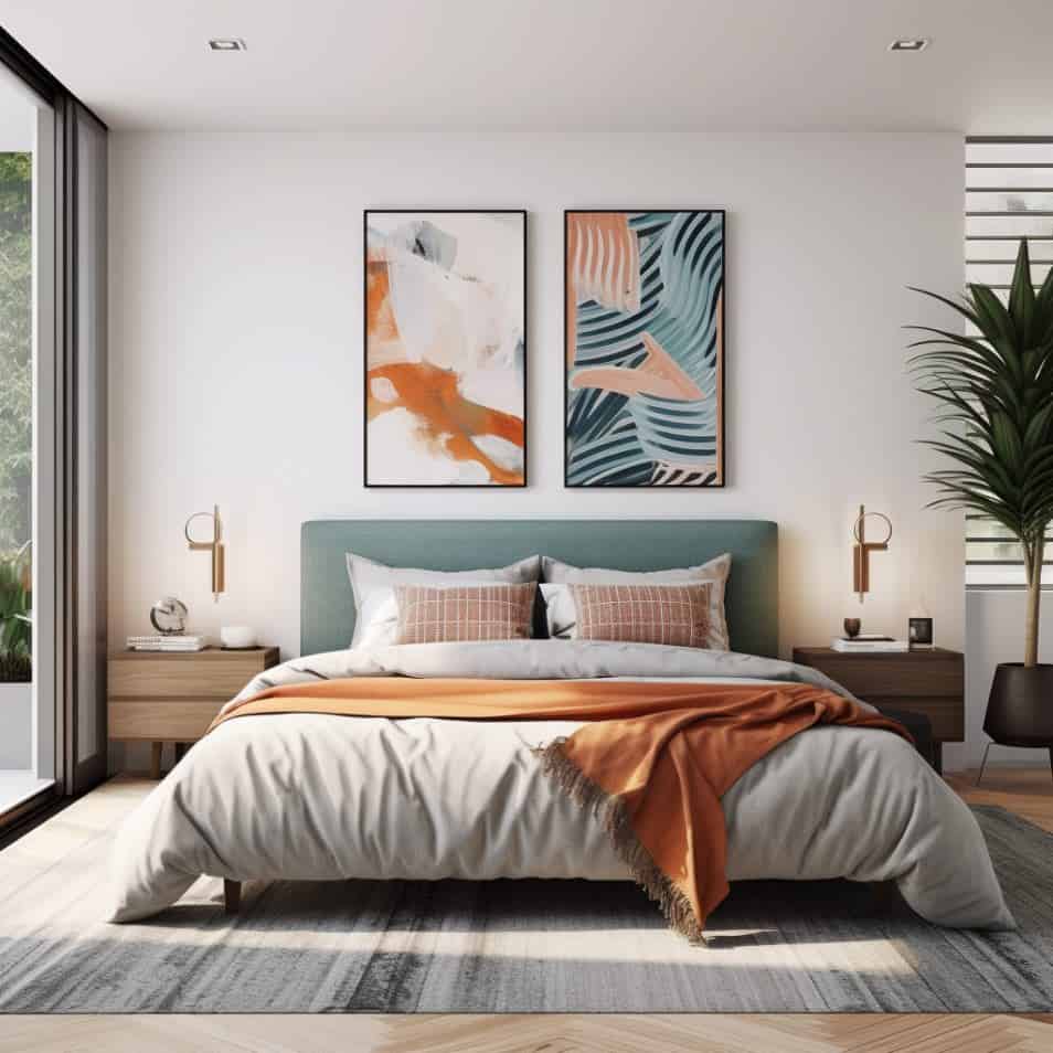 artwork above the bed