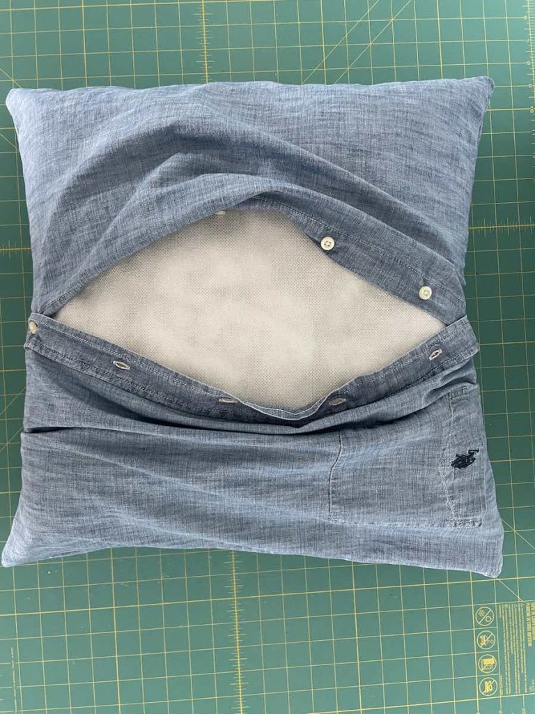 Repurpose Button Up Shirts Into Pillow Covers Design Morsels