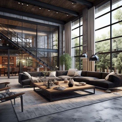 Snapshot of Artistic Industrial Style Living Room Makeover