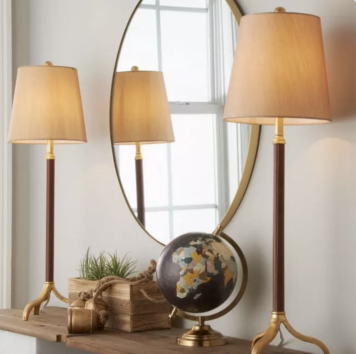 lamps on a credenza