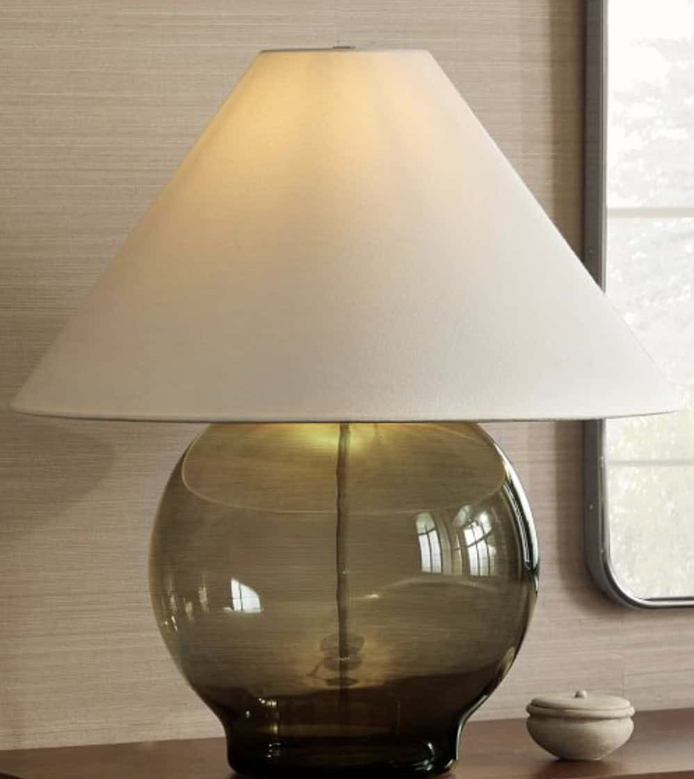 Brass table lamp for layered lighting