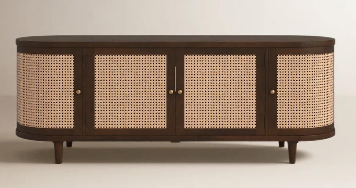 Dark wood credenza for Ralph Lauren style apartment
