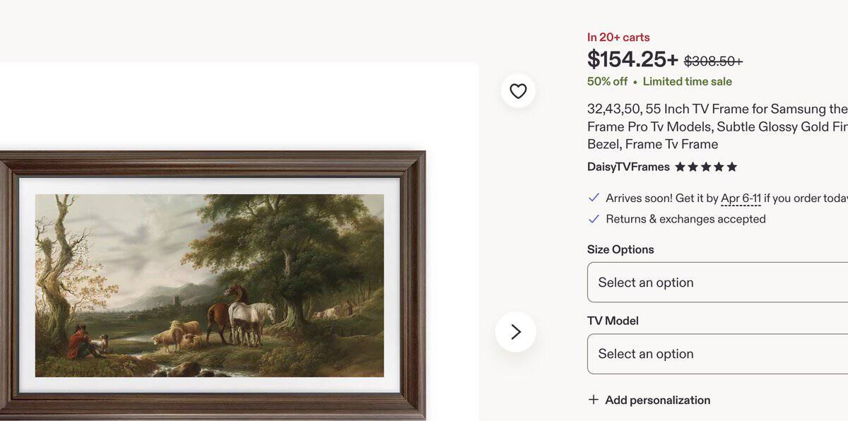 Custom chunky TV frame from Etsy that turns any smart TV into a piece of artwork